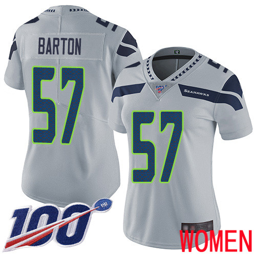 Seattle Seahawks Limited Grey Women Cody Barton Alternate Jersey NFL Football #57 100th Season Vapor Untouchable->seattle seahawks->NFL Jersey